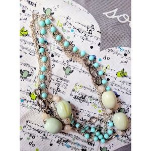 Long Layered 3-Tiered Boho Beaded Necklace